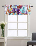 Rod Pocket Window Valances Short Kitchen Curtains 54x18IN,1 Panel D868