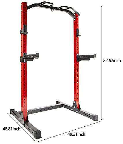 1,000 Pound Capacity Power Rack Squat Stand with J-Hooks and Safety Spotter Arms X327842