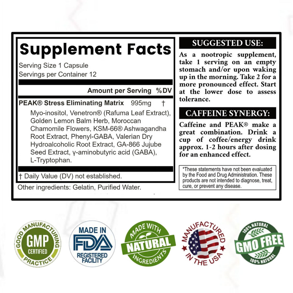 12 Capsules Anti-Anxiety Supplements P263