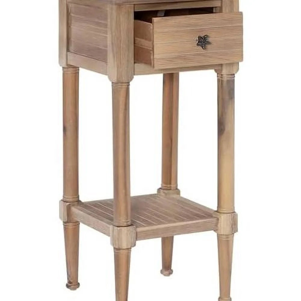 Natural Wood Accent Side Table Set Of 2 U9330