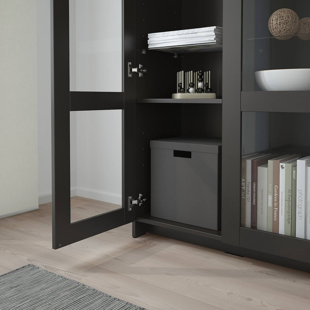 Black Glass Cabinet with Doors Z4430