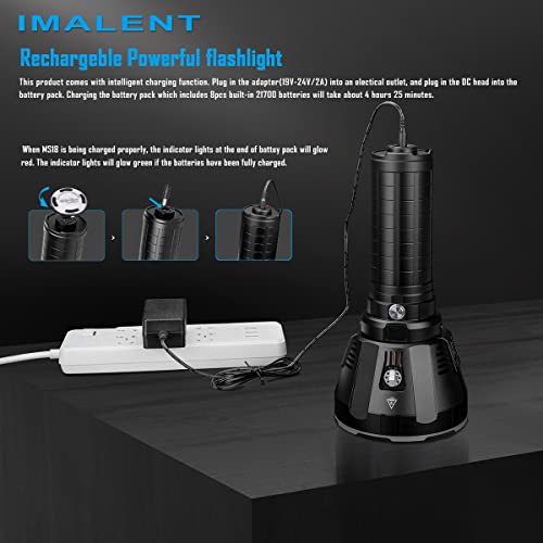 100,000 Lumens Rechargeable LED Flashlight with OLED Display N2594