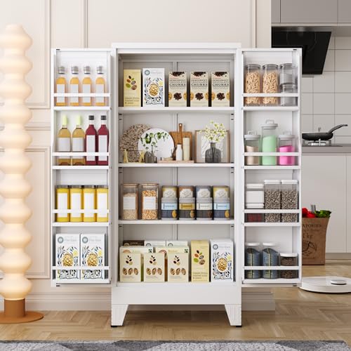 Black Metal Storage Cabinet with 3 Adjustable Shelves T959875