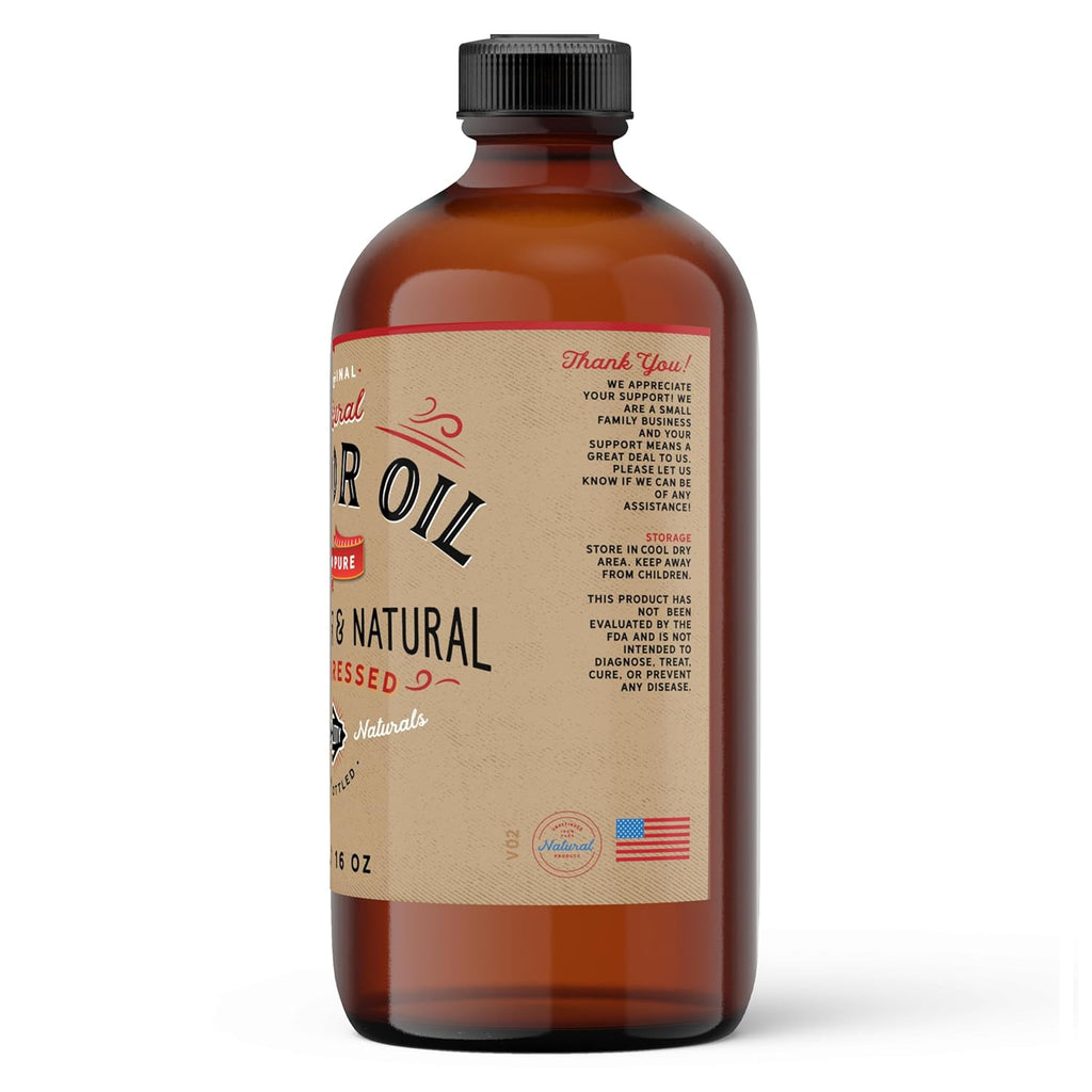 100% Pure Cold Pressed Castor Oil in Glass Bottle P52900