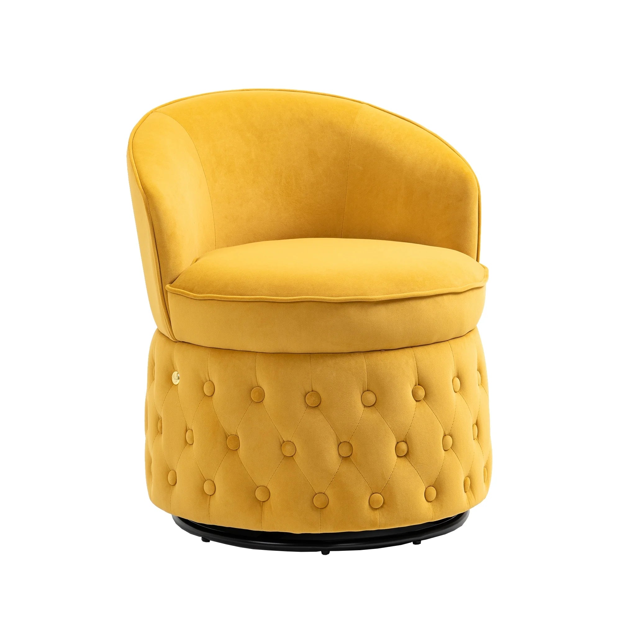 Yellow Velvet Swivel Barrel Chair B39991