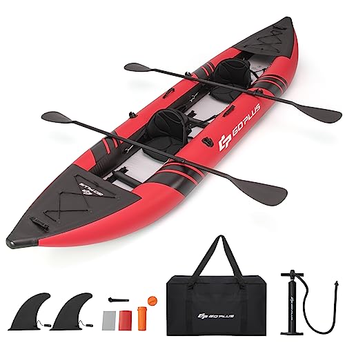 2-person Inflatable Kayak with Aluminium Oars, EVA Padded Seat, Hand Pump, Carry Bag V4944