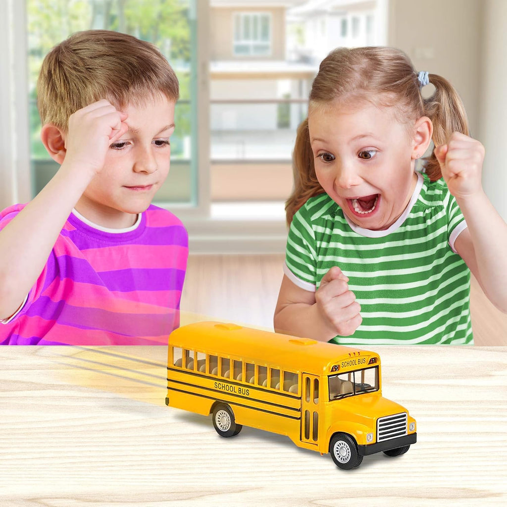 5 Inch Pull Back School Bus Toy Set of 2 Diecast L848