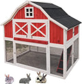 Large Wooden 65 inch Rabbit Hutch with Door and Removable Bottom Wire Mesh I885059