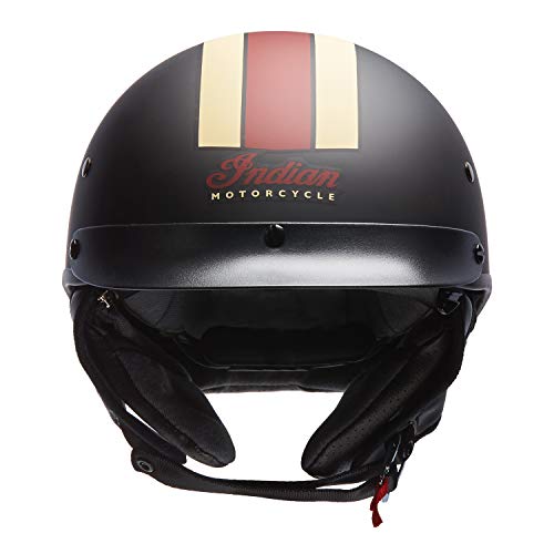 Black Half Helmet with Retro Racing Stripe M707589