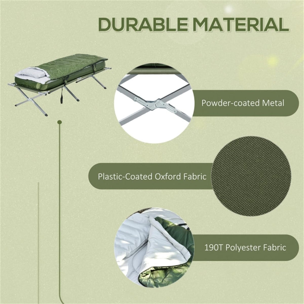 Elevated Folding Camping Cot with Sleeping Bag O2793