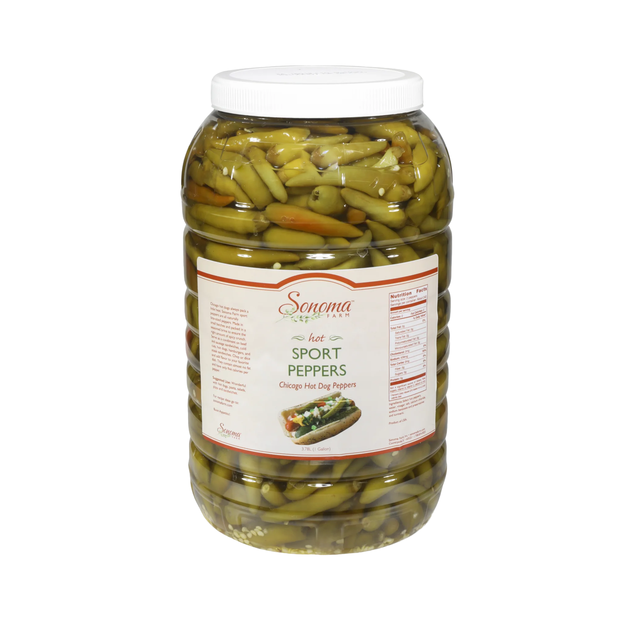 Hot Sport Peppers - 1 Gallon / 128 Ounces K59119