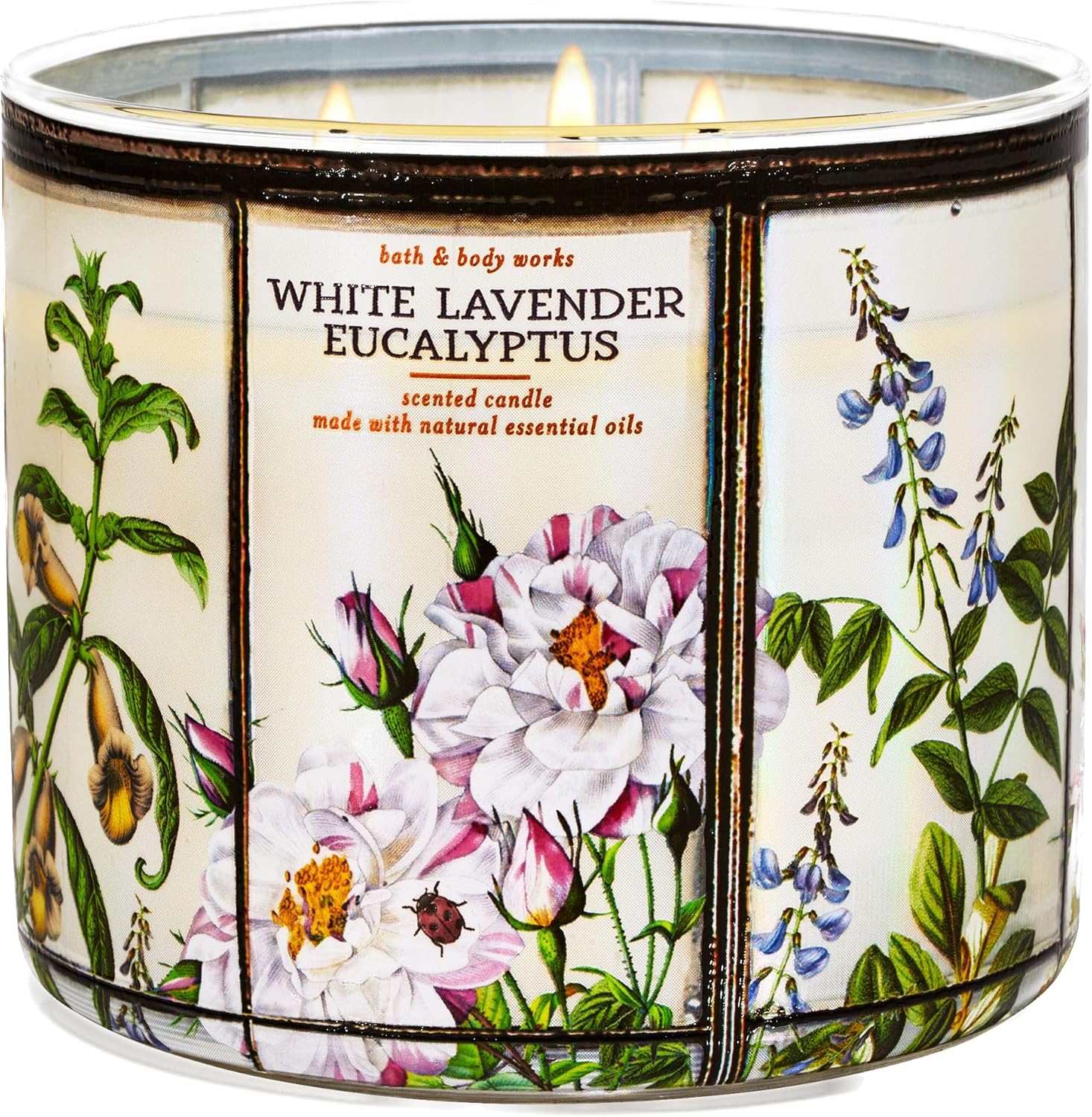 White Lavender Eucalyptus 3 Wick Candle 14.5 oz D5537