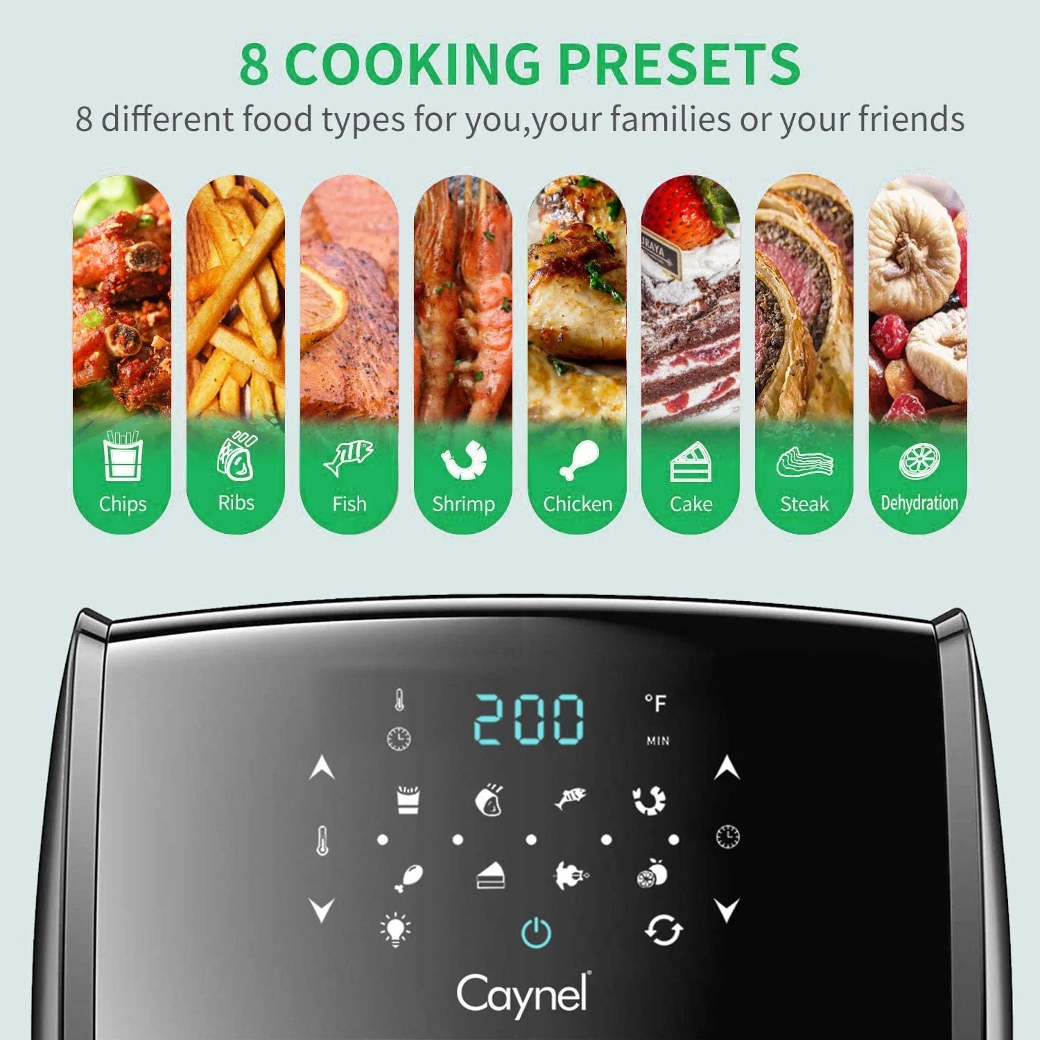 8-in-1 Digital Air Fryer Oven 12.7 Qt Countertop Oven, Black B68839