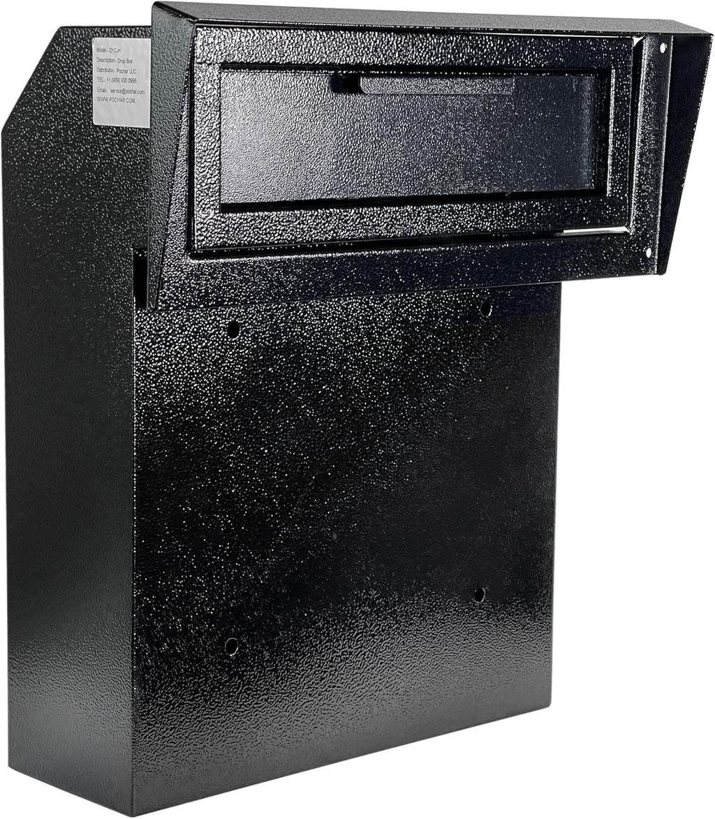Black Galvanized Steel Mailbox Drop Box F838871