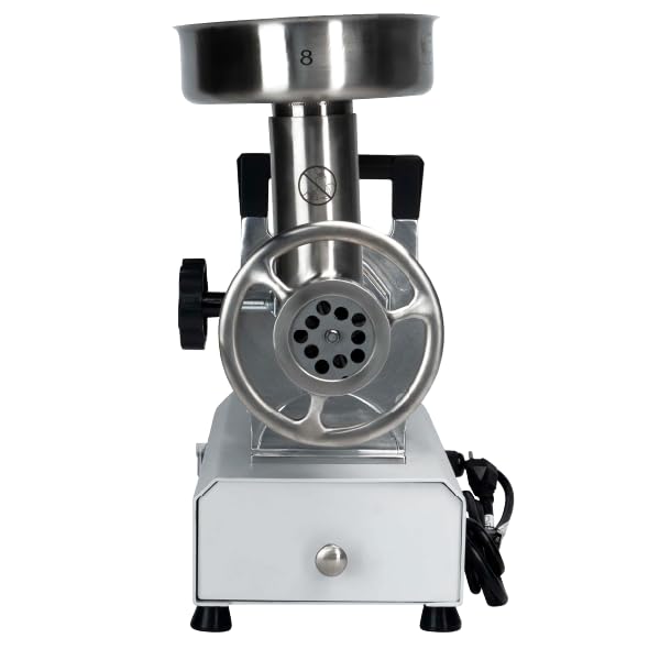 1 HP Dual Meat Grinder with 3 Stuffing Tubes, 2 Stainless Steel Grinding Plates, and a Stainless Steel Stuffing Plate S863425