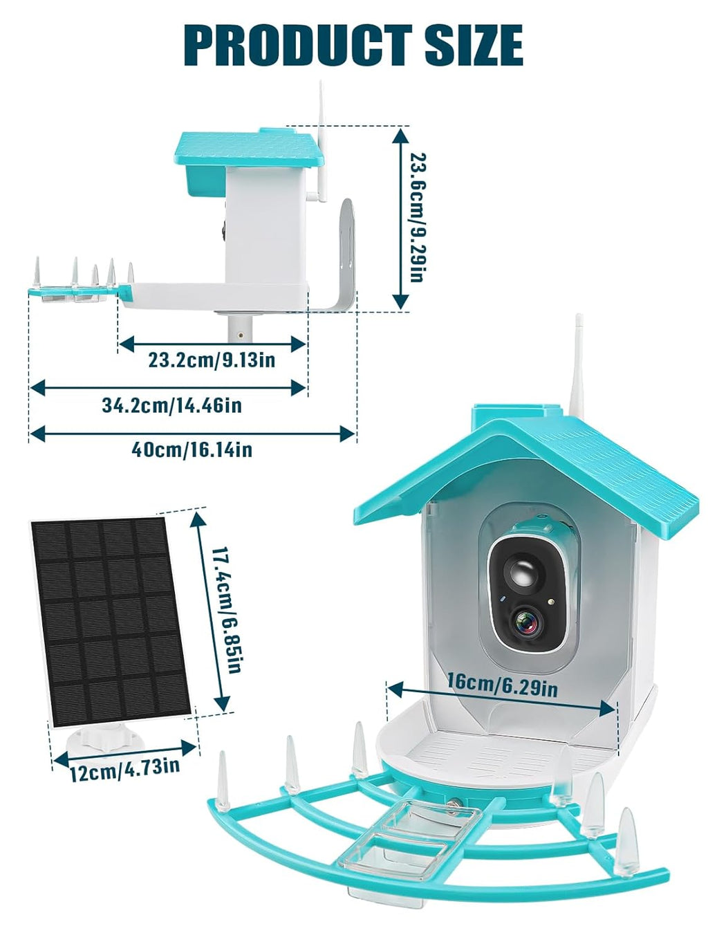 Smart Bird Feeder with Camera, Solar Powered Dual Charge 1080P HD Video AI Identify Bird Feeders L260428