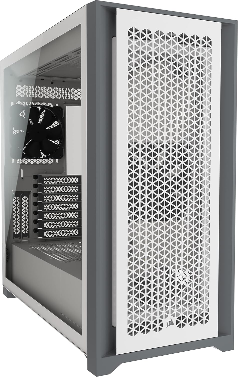 White Tempered Glass Mid-Tower ATX PC Case F4381