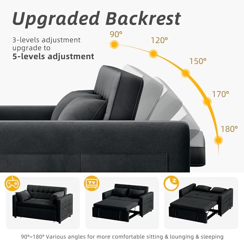 Grey Velvet Full Size Futon Sleeper N75910