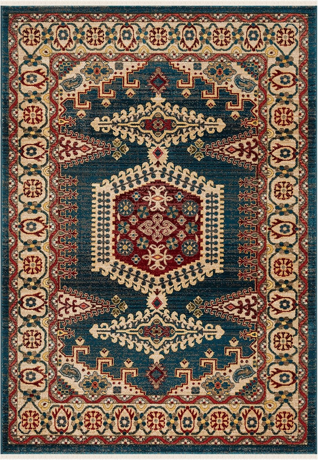 8' x 10' Red Ivory Traditional Oriental Area Rug C66287