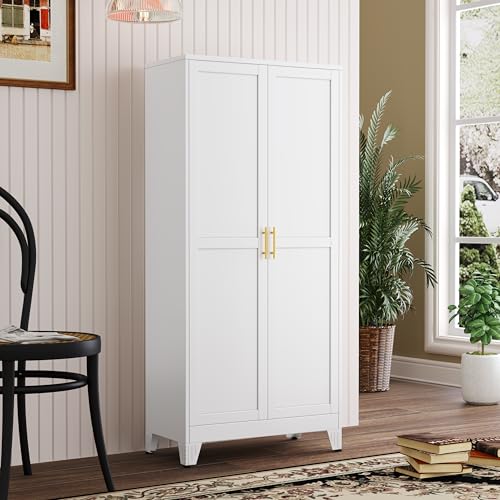 Black Metal Storage Cabinet with 3 Adjustable Shelves T959875