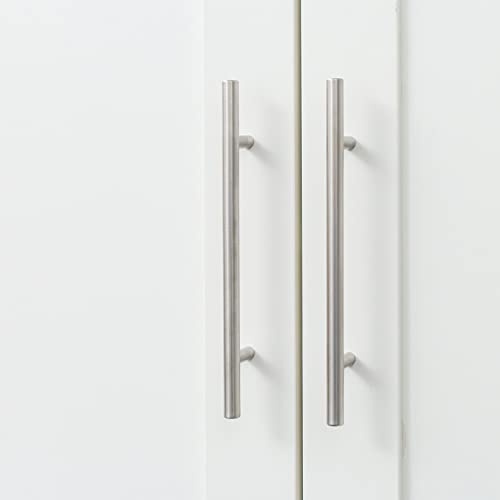 White Two Door Wood Armoire Wardrobe with Shelves S788