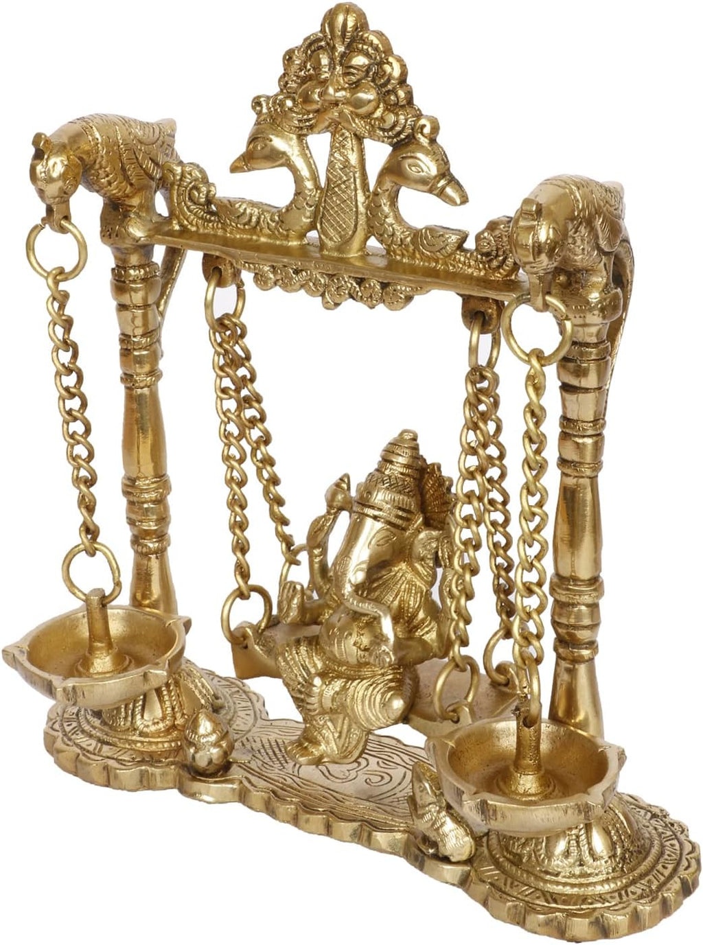 Brass Ganesh Jhula Hanging Swing Statue 9 Inch C493060