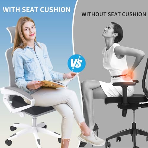 Large Seat Cushion, Soft Foam Cushion, Non-Slip Chair Pad (Grey) L906848