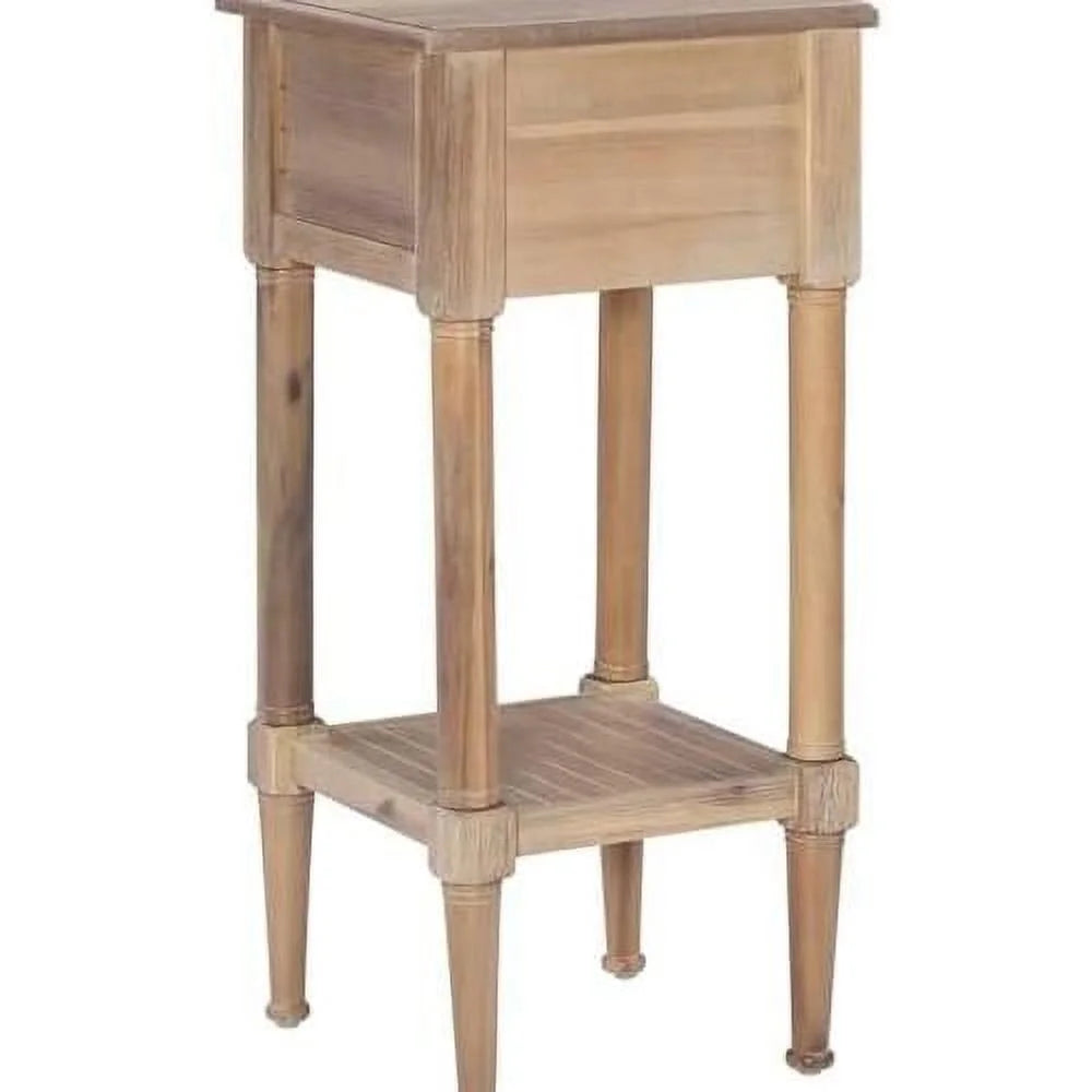 Natural Wood Accent Side Table Set Of 2 U9330