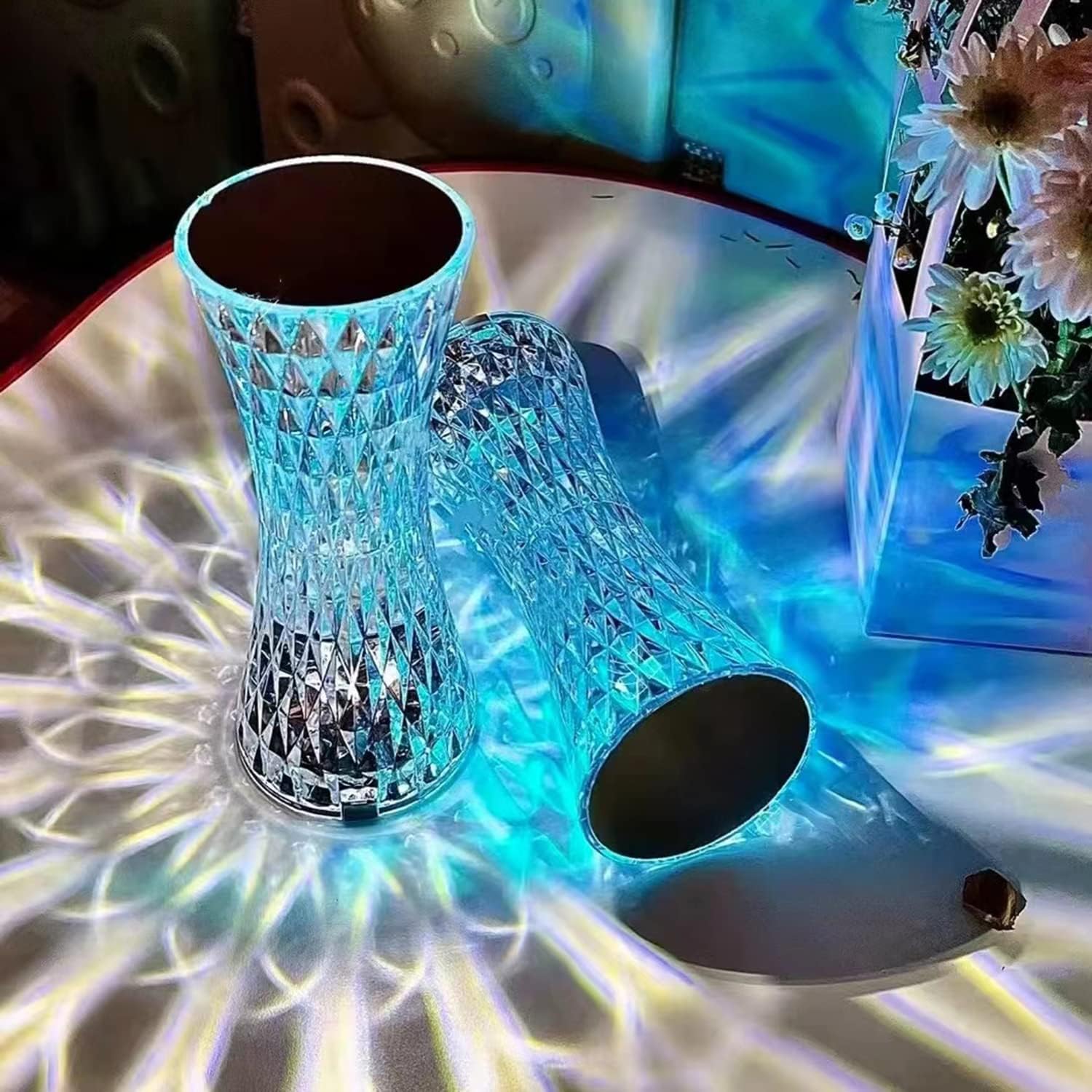 16 Color Changing Crystal Table Lamp with USB Charging P64536