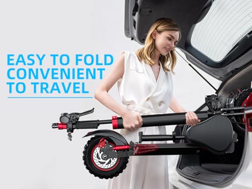 1200W Motor Electric Scooter with Seat, 11" Off-Road, 34MPH Speed, 48v 18ah, 31Miles Range, Dual Brake, Foldable B191310