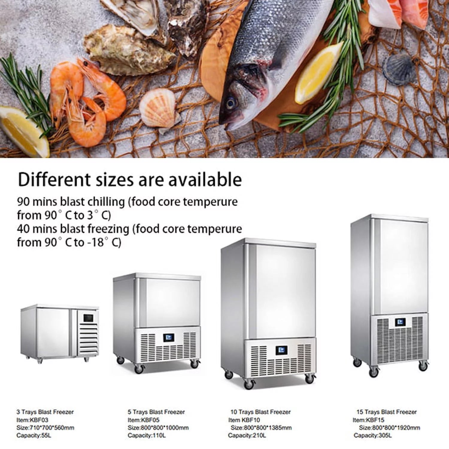 Commercial 3 Trays Blast Chiller & Freezer G362