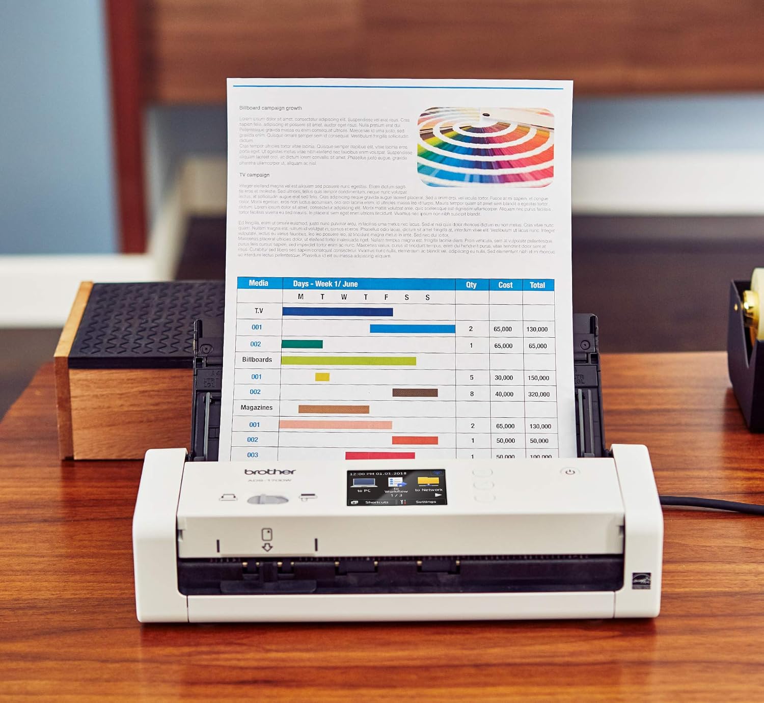 Wireless Document Scanner, White V597
