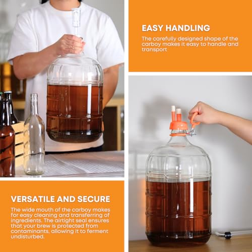 3 Gallon Glass Italian Carboy with 30 mm Cork Neck Finish E2350