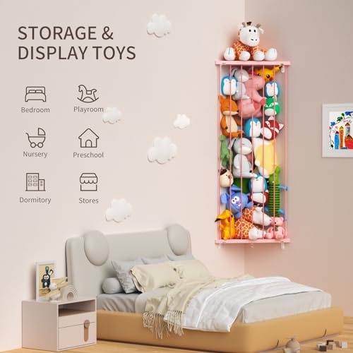 Large Corner Stuffed Animal Storage Toy Organizer (Space Black) Q295957