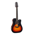 Dreadnought 12 String Acoustic Electric Guitar, Sunburst L154