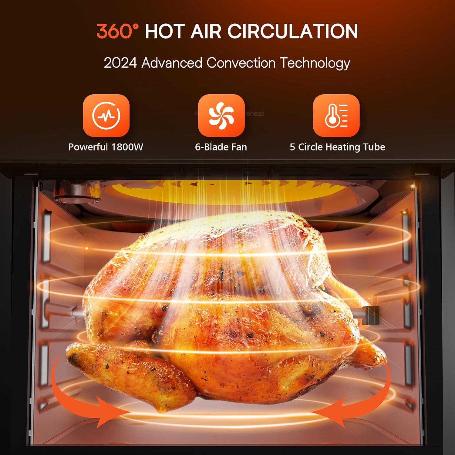 15.5Qt 10-IN-1 Air Fryer Rotisserie Oven R49345
