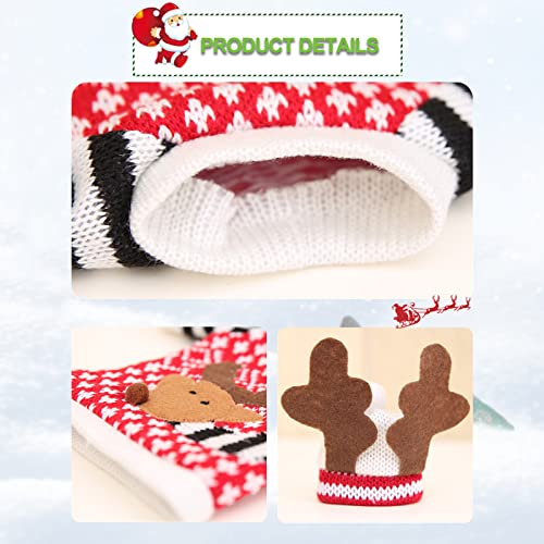 3Pack Christmas Wine Bottle Covers Reindeer Red K411696