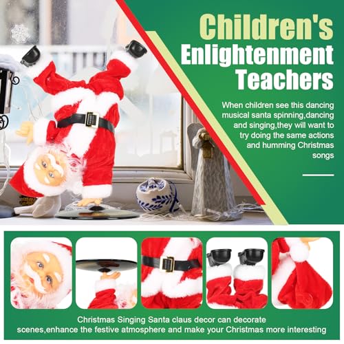 Inverted Rotating Santa Claus Christmas Animatronics Musical Electric Animated Dancing Toy Z582