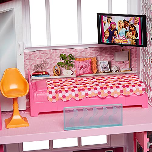 Dollhouse with Pool, Slide, Elevator, Lights, Sounds and 70+ Accessories L3502