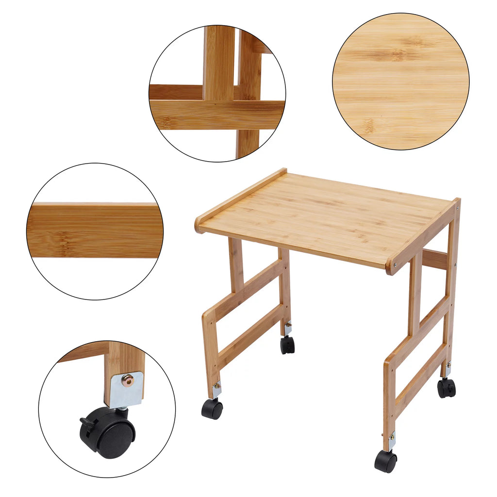Wood Floor-Standing Printer Cart with Storage Shelf and 4 Wheels P74408