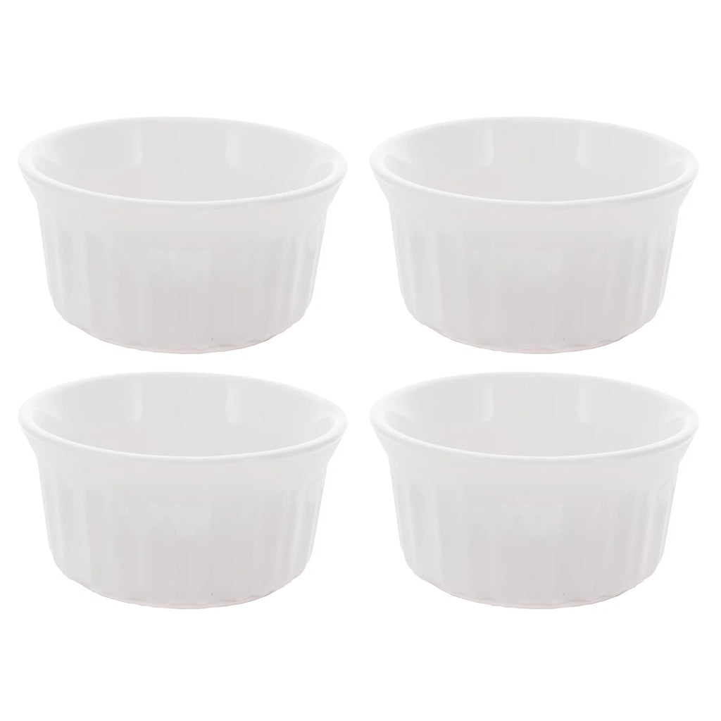 4-Pack 4oz Round French White Ramekins Bowl R62740