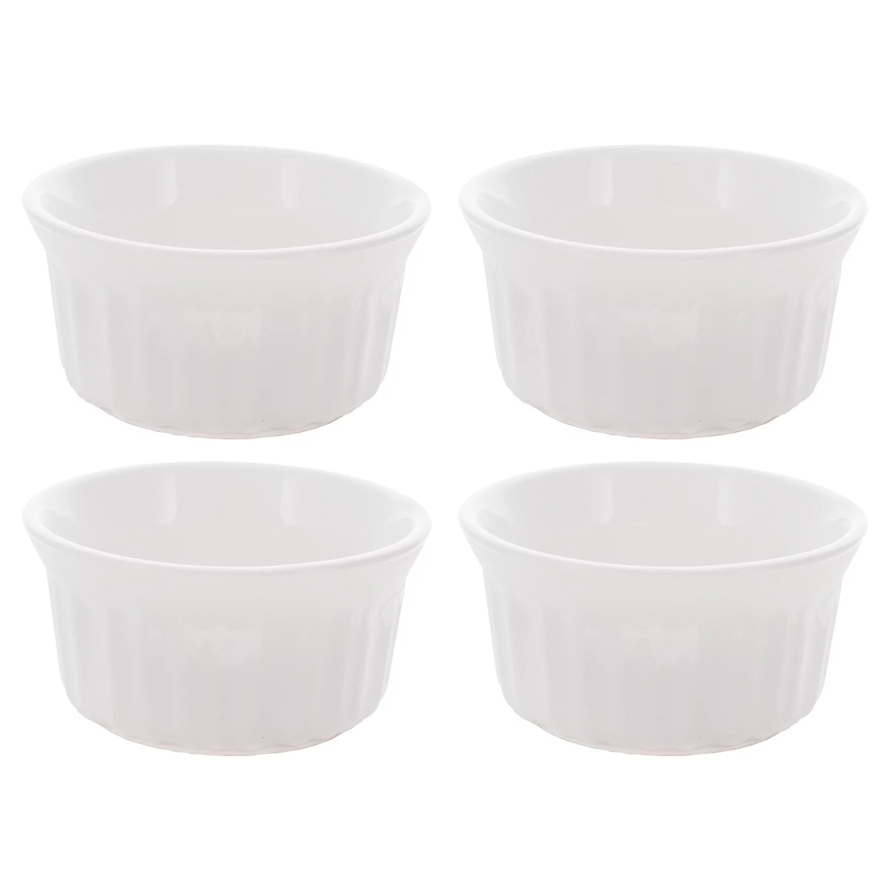4-Pack 4oz Round French White Ramekins Bowl R62740
