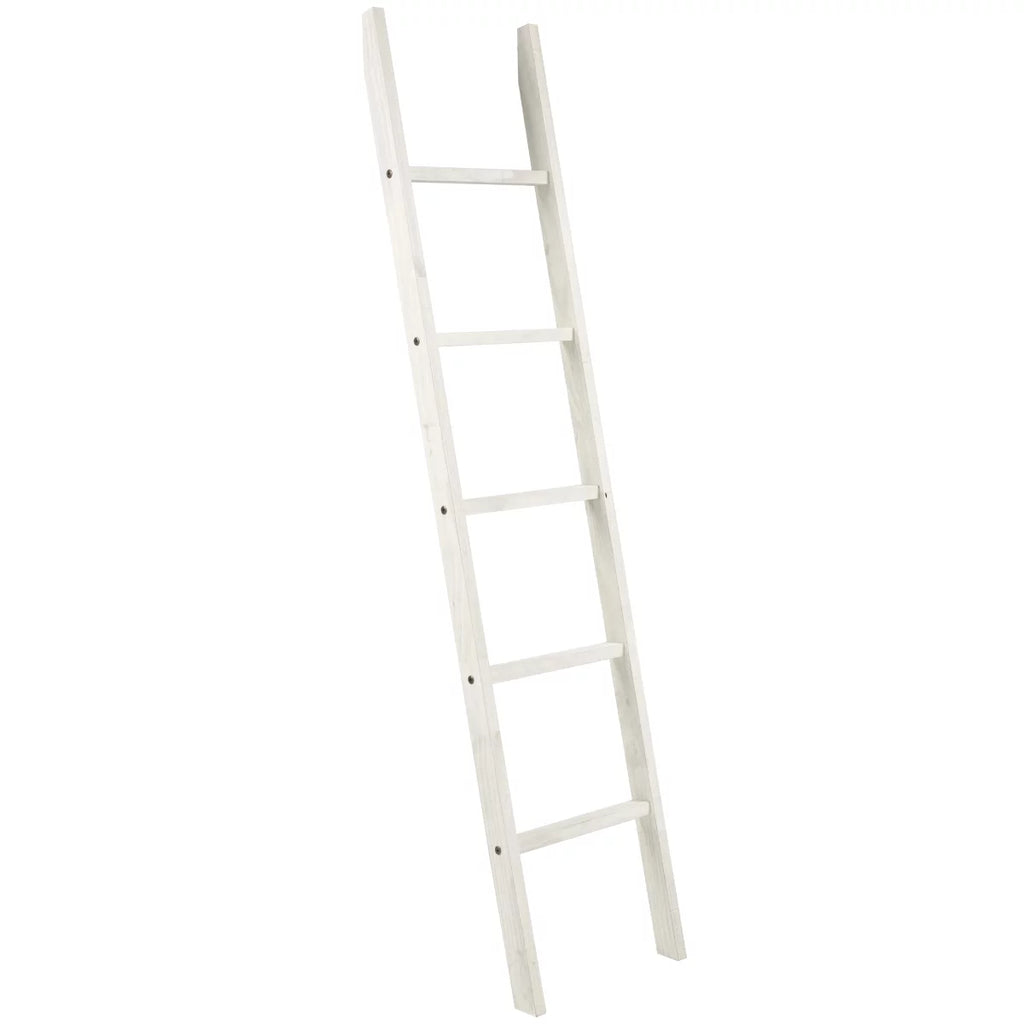 White Distressed Wood Blanket Ladder H5374