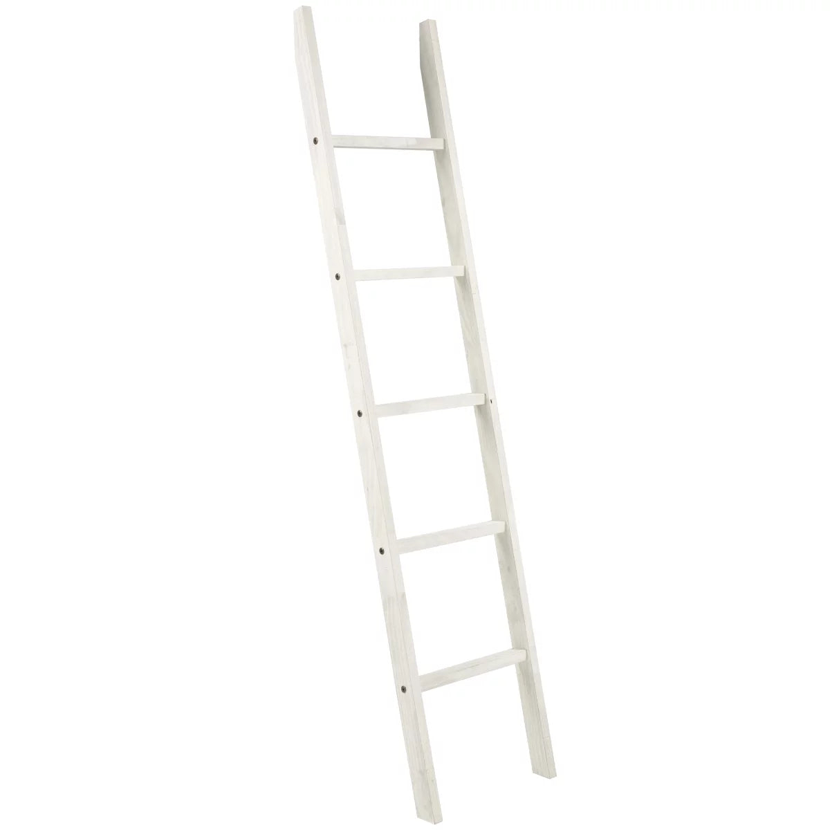 White Distressed Wood Blanket Ladder H5374