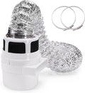Indoor Dryer Vent Kit with 4-Inch by 5-Feet Silver Duct L6701