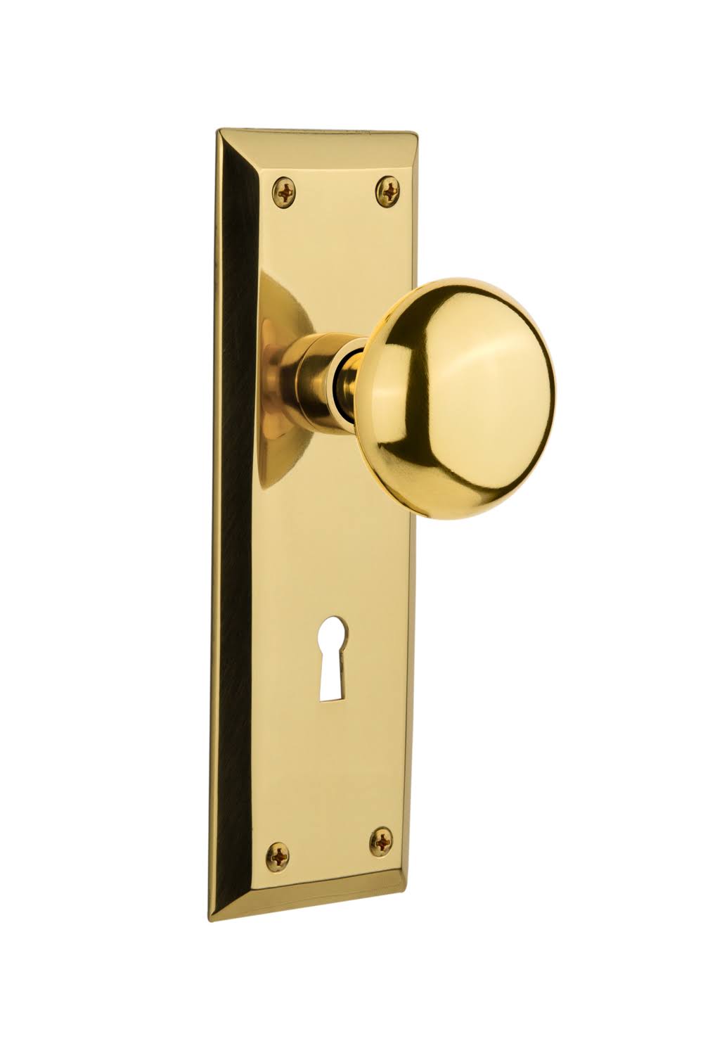 Unlacquered Brass Door Knob with Plate O421744