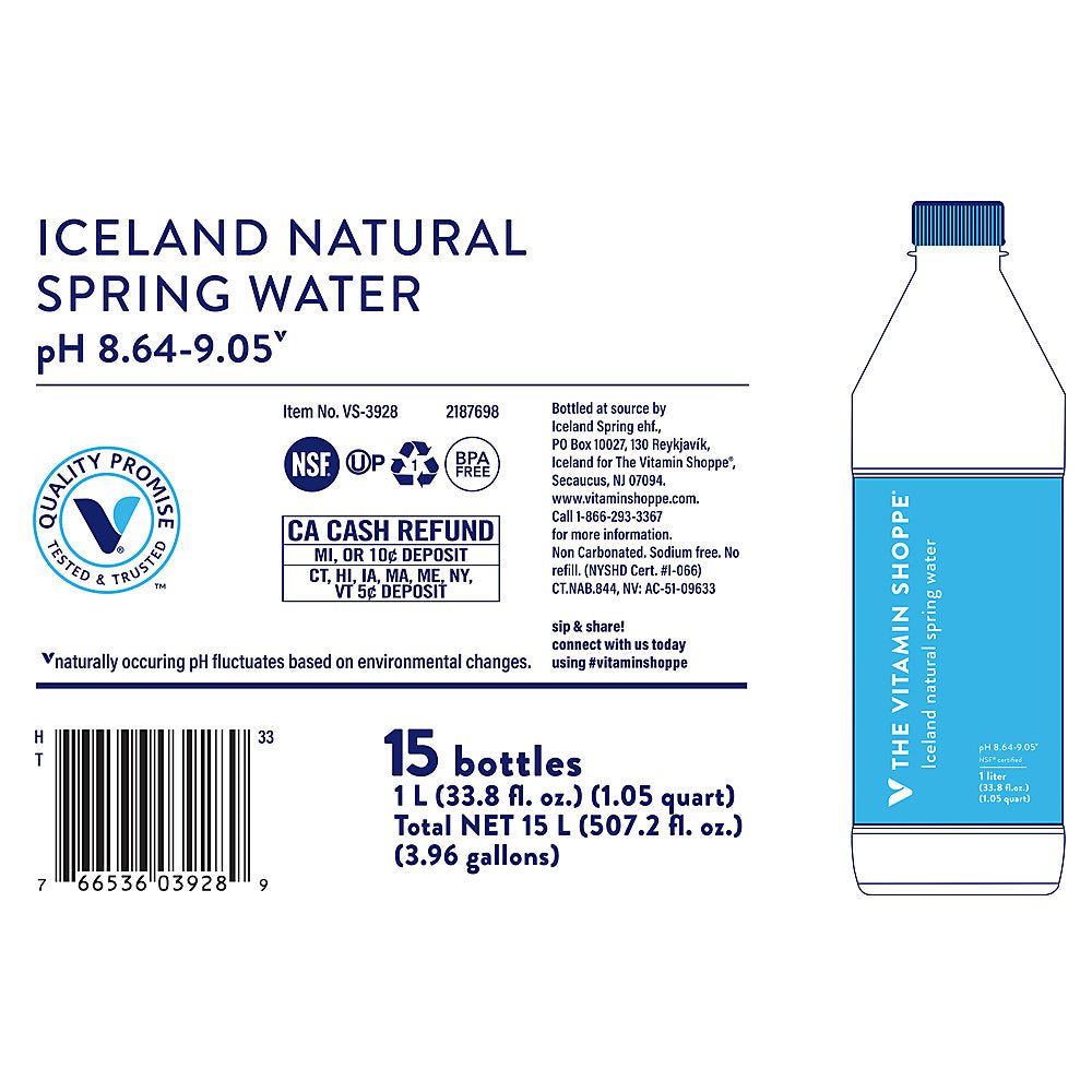 15 Bottles Natural Spring Water (1 Liter per bottle) C623947