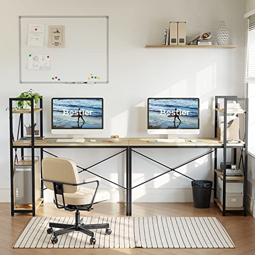 47 Inch Grained Black Computer Desk with Shelves U560252