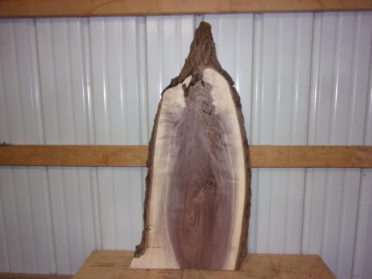 Rustic Walnut Slab Kiln Dried Lumber Wood Live Edge Bark Unfinished Woodworking Material O98154