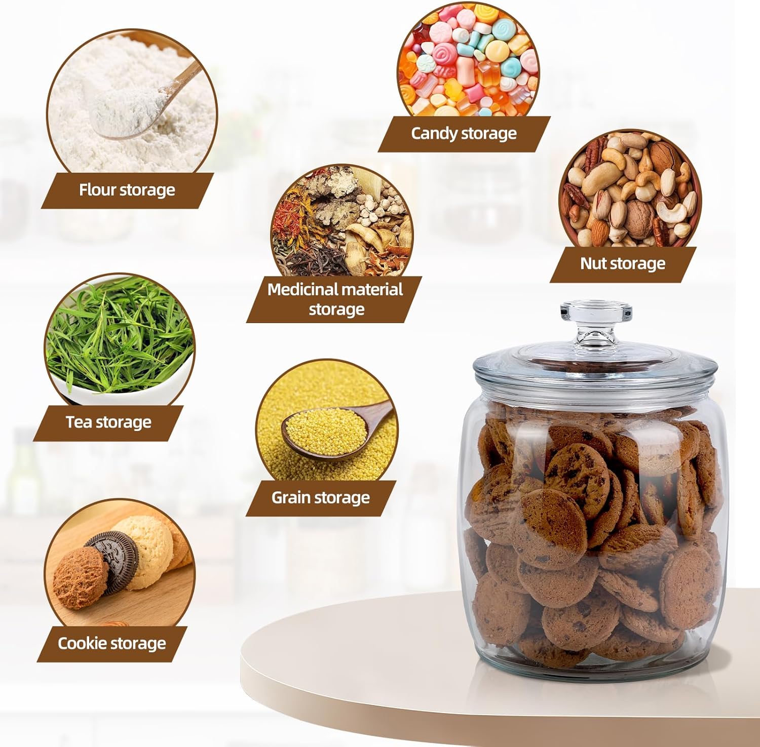 2 Pack 71 oz Glass Jar with Lid G4792